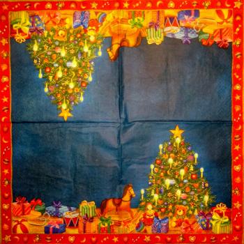 037 Christmas Tree - 3-ply (red) - Paw